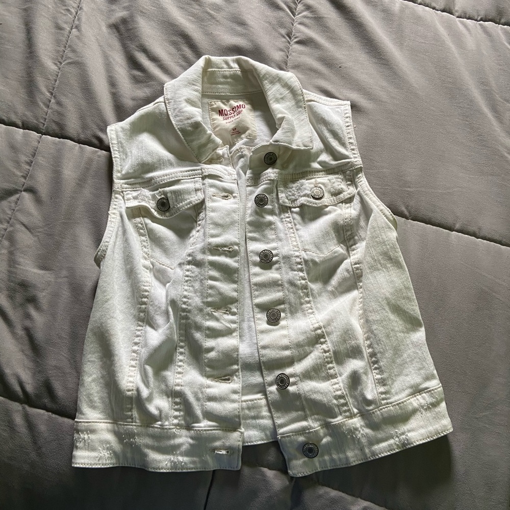 Mossimo white jean vest